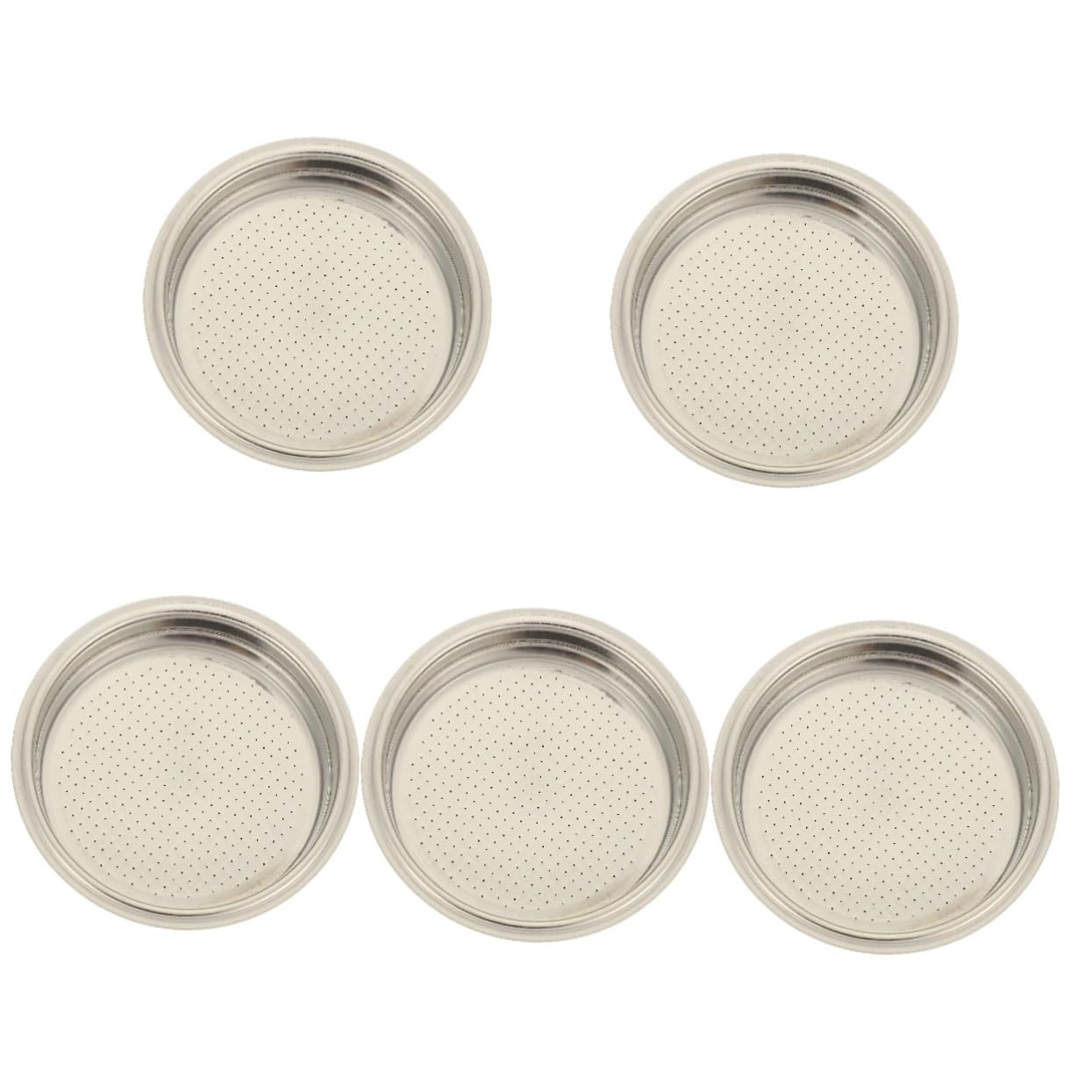 Uonlytech 5pcs Coffee Filter Cup Double Pressure Coffee Machine Filter Reusable Design