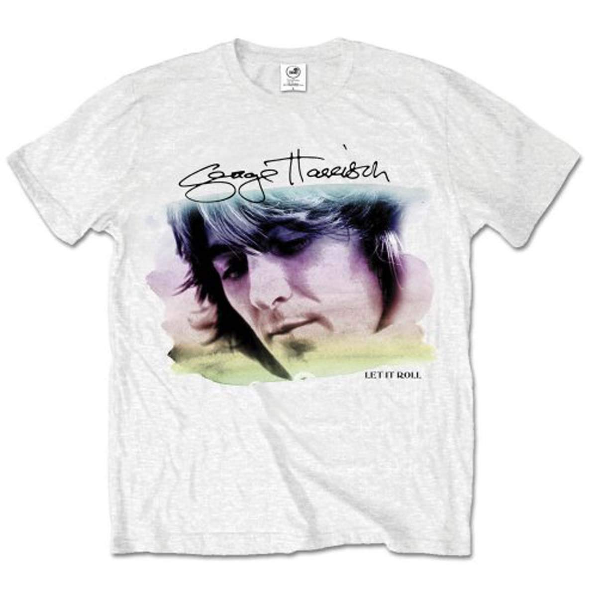 George Harrison Water Colour Portrait Official Tee T-Shirt Mens Unisex (X-Large) White
