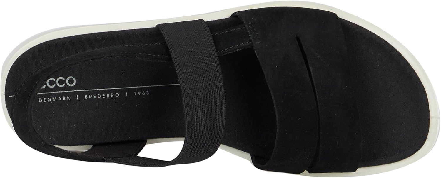 ECCO Women's Yuma Two Strap Sandal 8-8.5 Black Nubuck