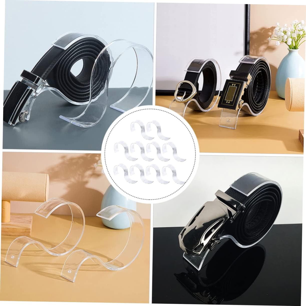 Alipis Belt Display Rack s Shape Belt Stands Belt Organizer s Belt Holder Acrylic