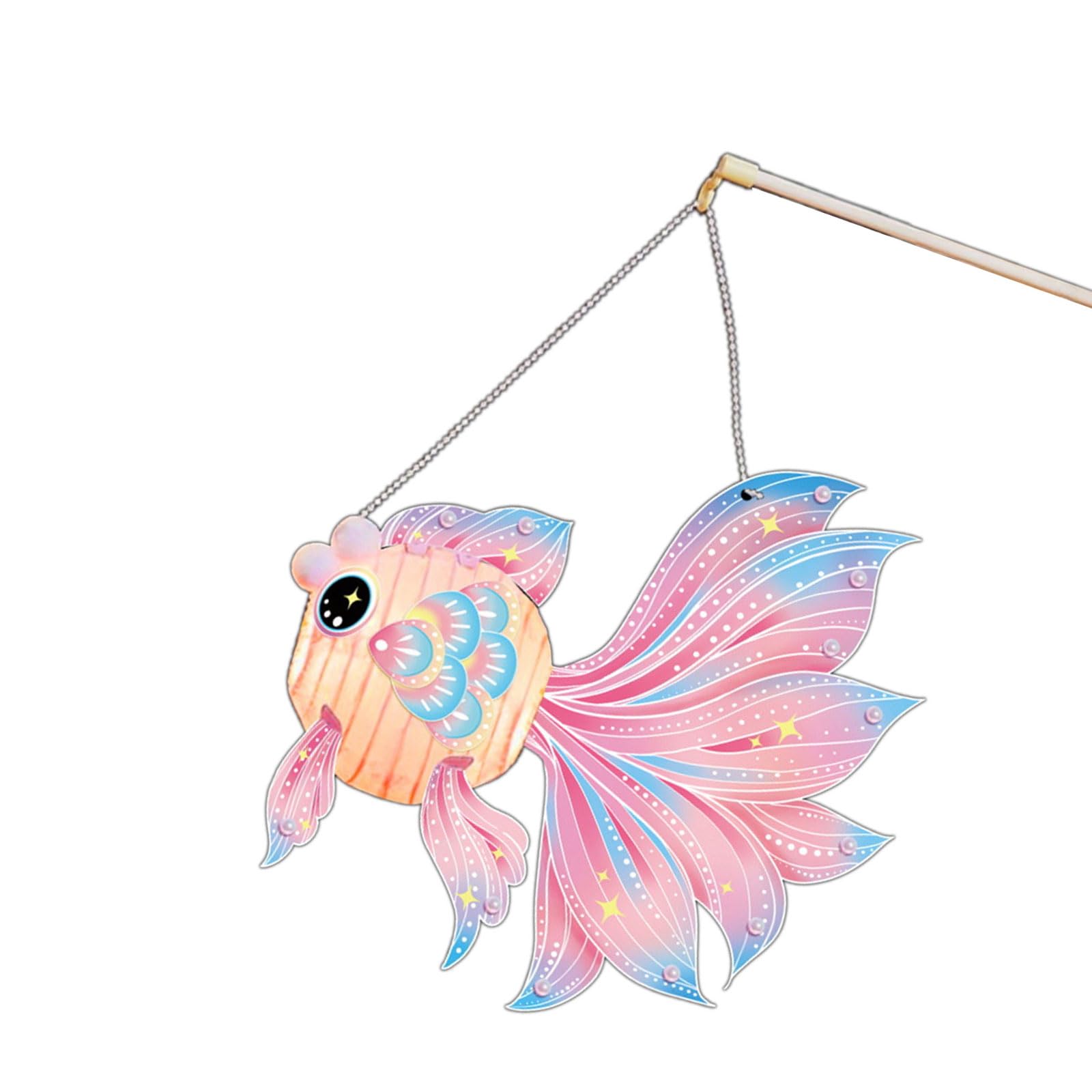 Buxuaaaa Fish Lamps Easy Assembly Handheld Scaldfish Light Festival Themed Home Decoration for Festivities Family Craft Activity