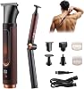 Back Shaver for Men, Mens Electric Back Shaver Body Grooming Kit, Cordless Back Hair Trimmer with Foldable Extendable Long Handle,Nose Hair Trimmer,Beard Trimmer,LED Display for Back Chest Face