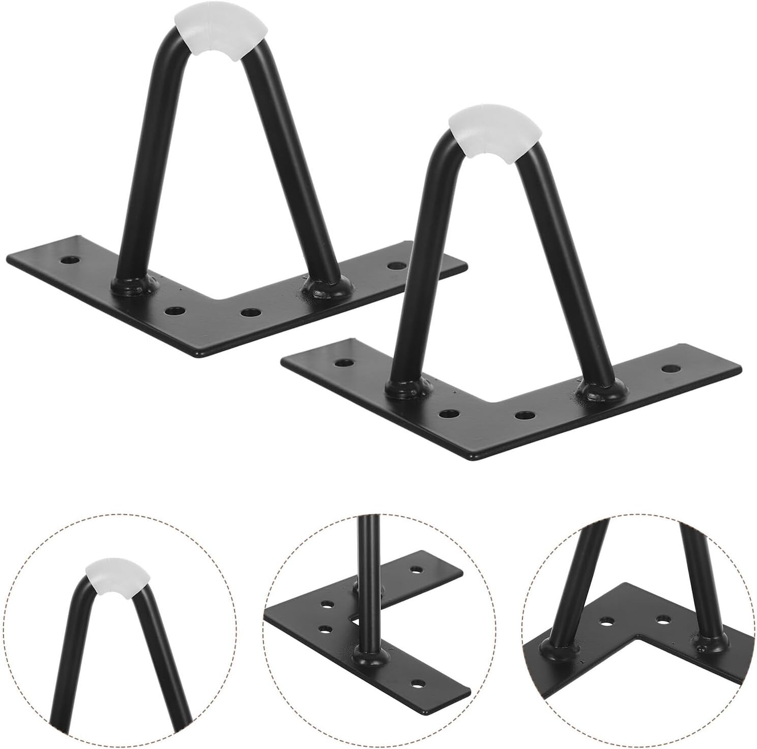 Cabilock 4pcs Hairpin Metal Furniture Legs 10cm Heavy-Duty Black Iron Table Feet with Anti-Slip Base for Bedside Tables Cabinets and Coffee