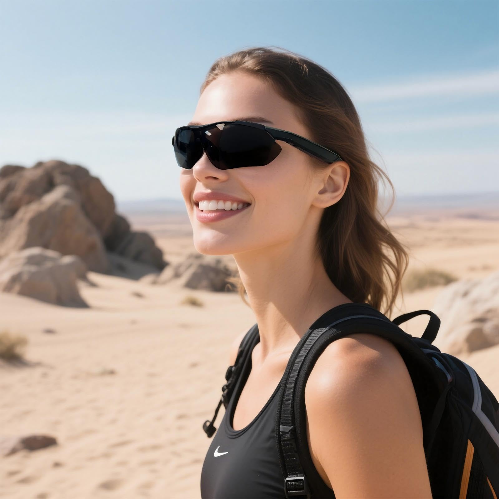 Gafas de sol polarizadas con Bluetooth para hombres y mujeres, protección UV, altavoces abiertos, micrófono integrado, gafas inteligentes deportivas para ciclismo, correr, béisbol, senderismo al