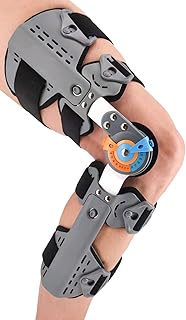 Hinged Knee Brace ROM Post Op Knee Immobilizer Adjustable Knee Immobilizer Support with Side Leg Stabilizers for Men and Women for Meniscus Tear, Arthritis, ACL, PCL, Osteoarthritis, Orthopedic