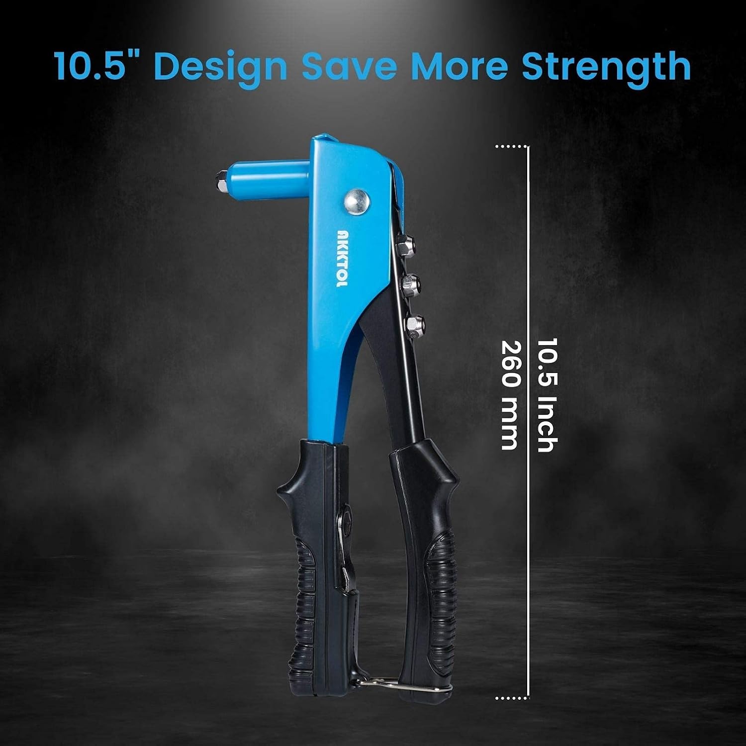 Rivet Gun with 200 Pcs Rivets, Single Hand Manual Riveter Rivet Tool Kit With 4 Interchangeable Heads (4 Nozzle Adapters) for Metal, Automotive Railway Duct Work, Plastic and Leather