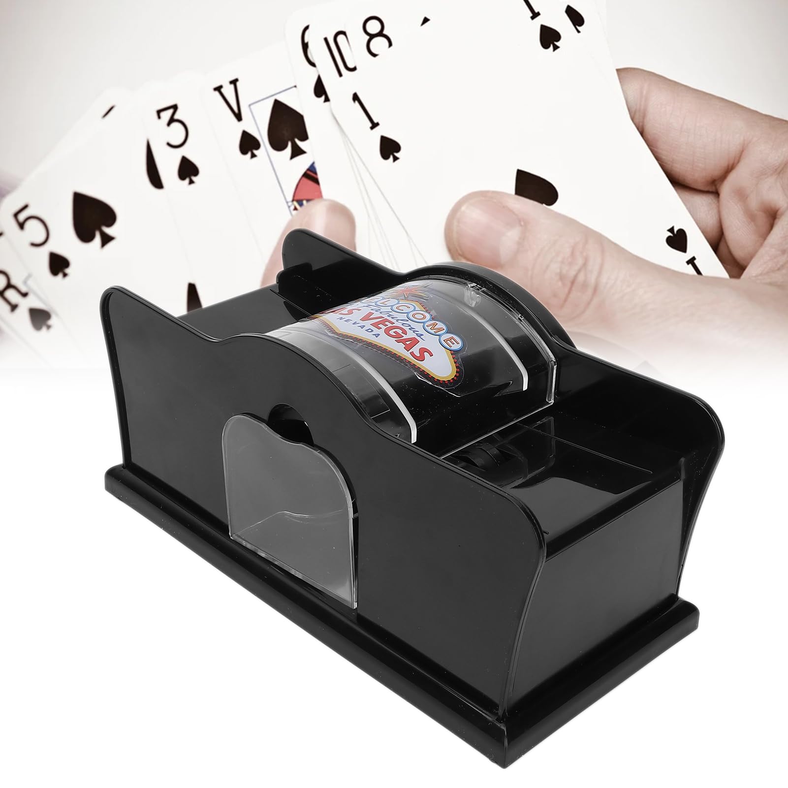 DONGKIKI Mezclador Manual De Cartas – Para 2 Barajas, Compatible Con UNO, Texas Hold'em, Blackjack, Tamaño 23x11x11 Cm, Plástico Resistente, Regalo Para Jugadores
