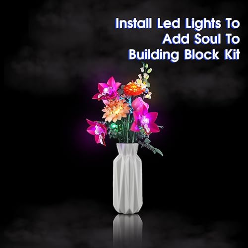 Miniatura 15 de Vaodest Luz LED para modelo de ramo de flores Lego 10280, diseño y configuración compatible con el modelo 10280