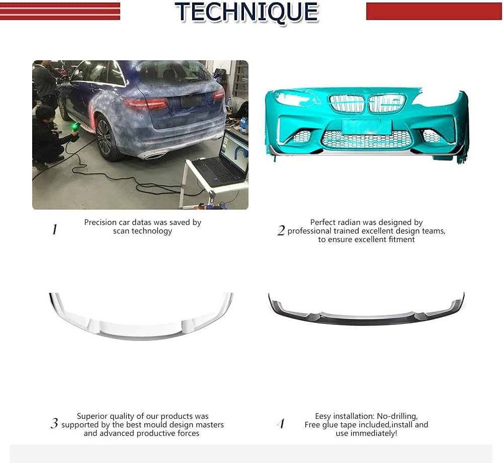 Real Carbon Fiber Front Bumper Lip Fits for BMW 2 Series F87 M2 Coupe 2-Door 2016-2018 Black Front Lip Spoiler Body Kit Factory Outlet