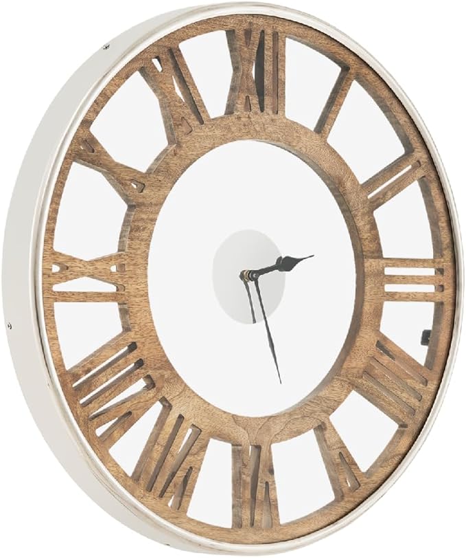 SPOTRAVEL Silent Wall Clock, Decorative Modern Wall Clock with Roman