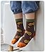 Kids Cotton Socks with Cartoon Squirrel and Peanut Design, 5 Pack, Brown Orange Green, for Boys Ages 3-12 (US, Age, 6 Years, 8 Years)