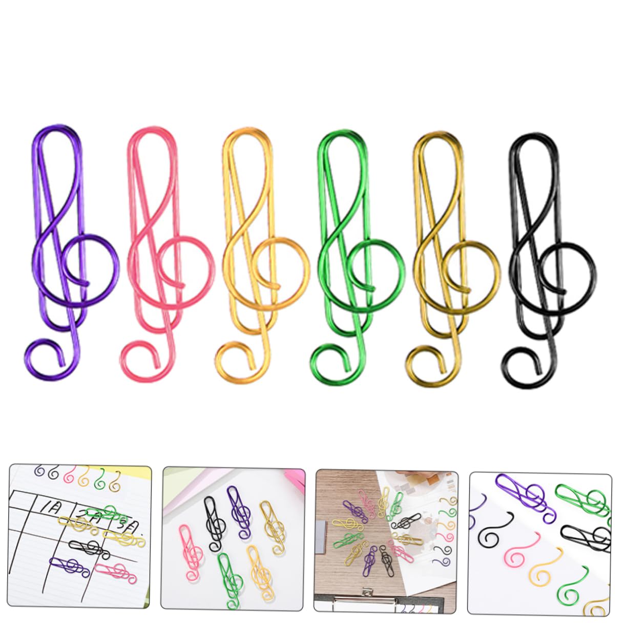 HOMSFOU 4 Set Fermagli Per Carta Musicali Colorati Metallo Per Ufficio E Scuola Clip Creative Per Documenti E Decorazioni 85 Pezzi*4