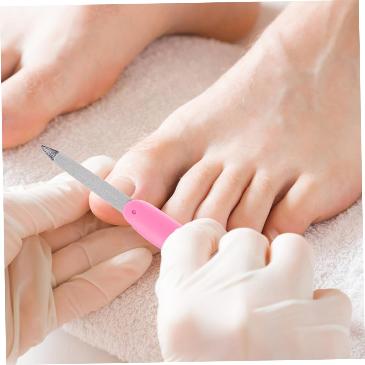 VICASKY Buffer Unghie Doppia Faccia 8Pezzi in ABS e Metallo, Disegno Raffinato per Manicure a Casa o Salone