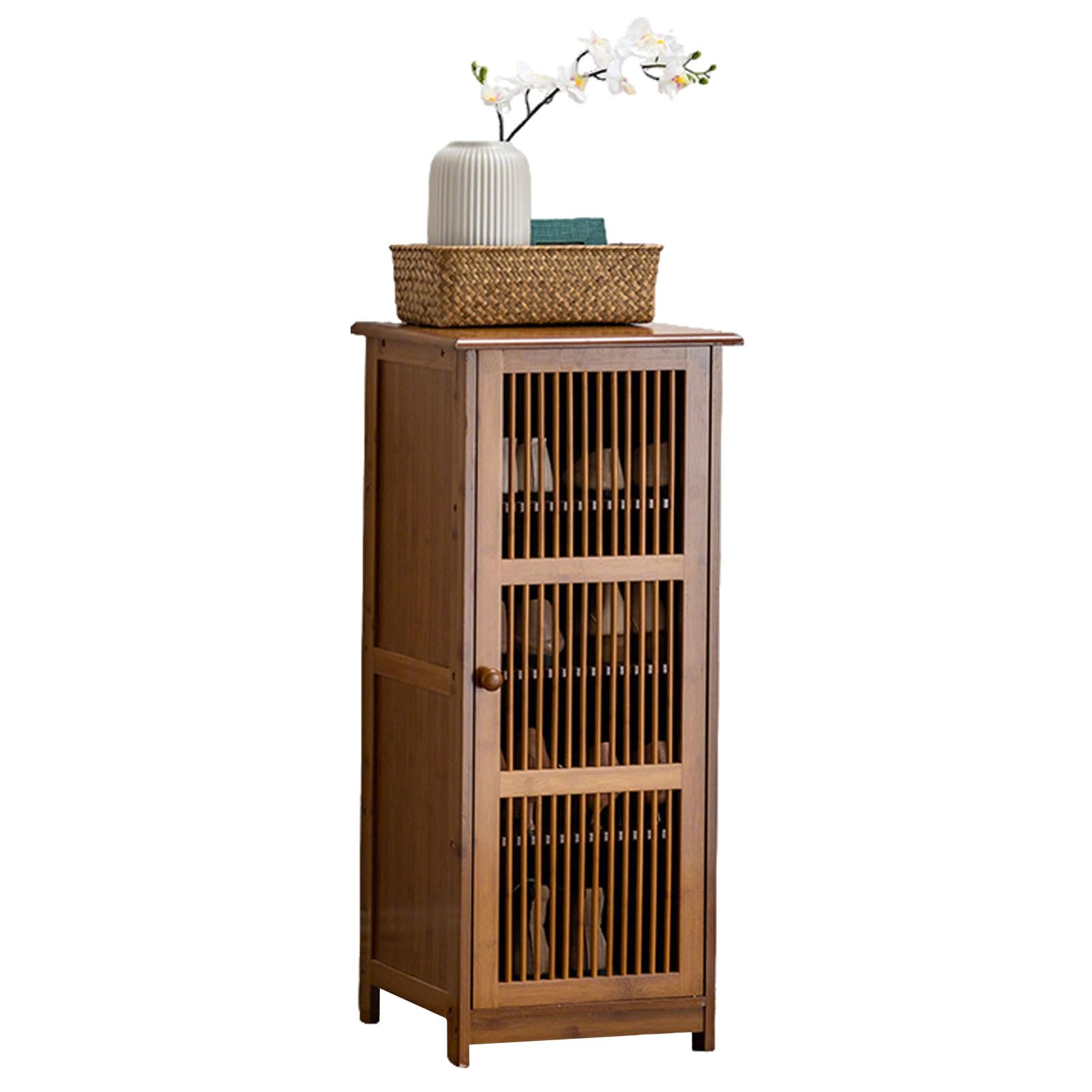 Meuble à chaussures en bambou peu encombrant étagère de rangement entrée verticale