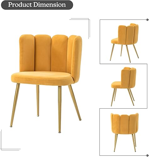 Miniatura 3 de HULALA HOME Sillas decorativas de terciopelo modernas, sillas de tocador para sala de maquillaje, cómodas sillas de comedor tapizadas para sala de