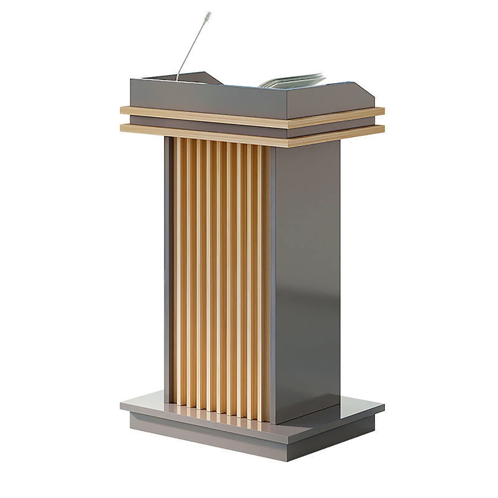 Bodenstehendes Podium, Rednerpult, Rednerpult for Geschäftskonferenzen/Hörsäle, Rednerpult aus Holz, mit breiter Lesefläche und Ablagefach (Color : A)