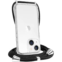 Lanyard Phone Case Compatible for iPhone 13 Clear Case with Adjustable Crossbody Strap,Transparent TPU + Hard PC Anti-Scratch Anti-Yellowing Shockproof Protective Cover 6.1 inch