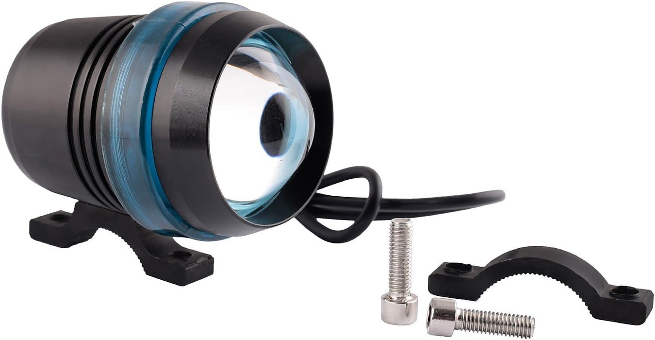 Autofy U3 Projector with Blue Ring Black Universal Fog Light for All Bikes (White Light, 15W)