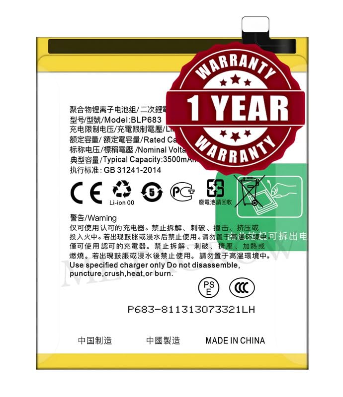 Image of Original BLP683 Battery Compatible for Oppo A7x | F9 | F9 Pro | Realme 2 Pro | Realme U1 - (3500mAh) - 1 Year Warranty JK1