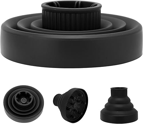 Miniatura 6 de Difusor universal para secador de pelo, portátil, plegable, ligero, color negro