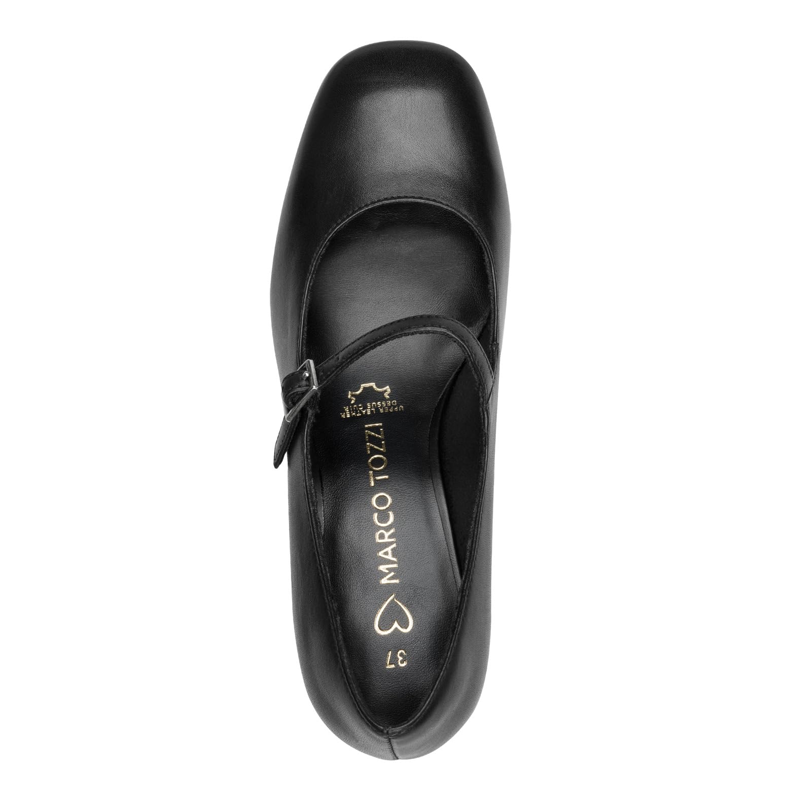 Marco Tozzi Damen Mary Janes aus Leder mit Blockabsatz