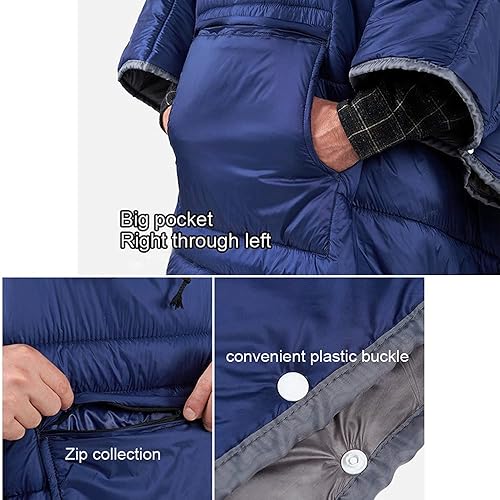 Miniatura 5 de Manta térmica con capucha acolchada y cálida, saco de dormir ligero unisex, Beige