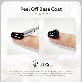 senvenski Peel Off Gel Base Coat for Gel Nail Polish, Peelable Removal Peely Clear Foundation for Use with UV LED Nail Lamp (TB004)