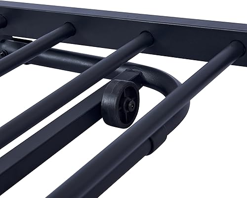 Miniatura 24 de Sofá cama de metal de tamaño matrimonial con nido ajustable de tamaño individual, nido plegable portátil, soporte de listones de metal, cama Negro