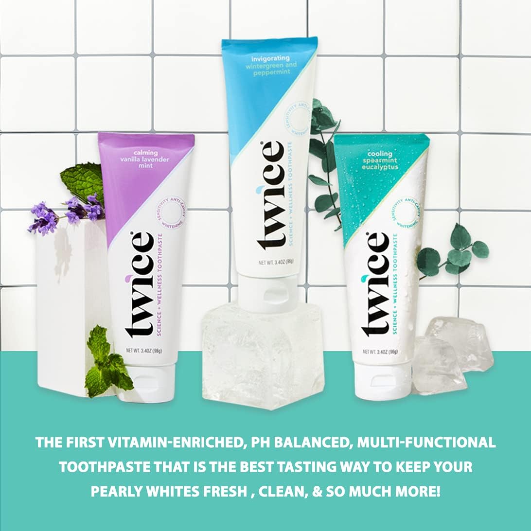 Buy Twice Vegan Toothpaste For Sensitive Teeth And Gums And Teeth Whitening Toothpaste - Sls Free Toothpaste With Fluoride And Cavity Protection - Cooling Spearmint Eucalyptus 2-pack Online In Indonesia B09558hzh4