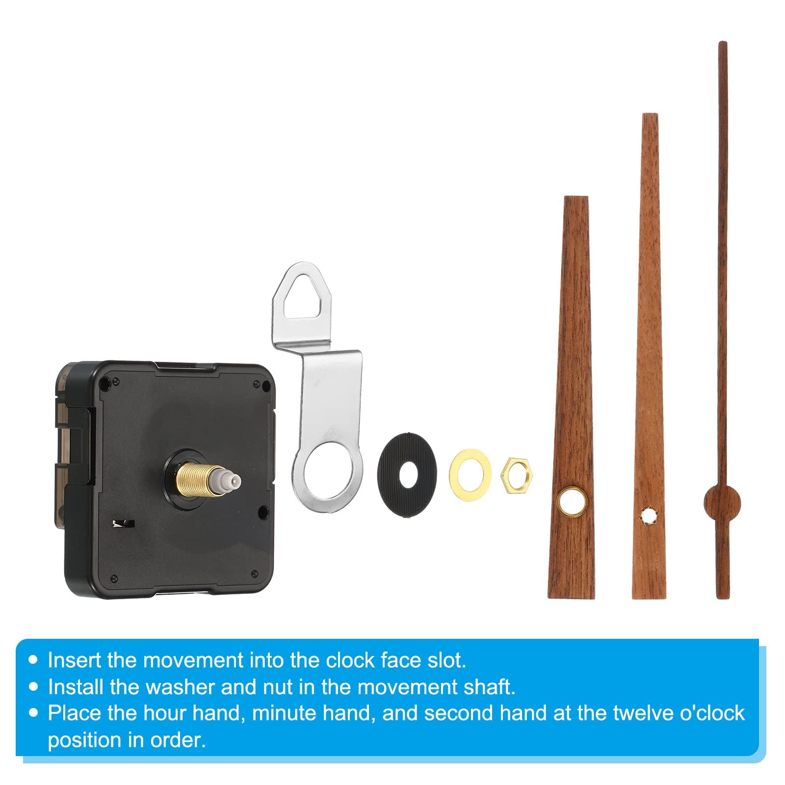 Kit Movimento Per Orologio Al Quarzo PATIKIL Con Lancette - Ricambio Completo Con Albero Da 18mm, Per Quadranti Spessi 7-8 Mm, Colore Oro - 3