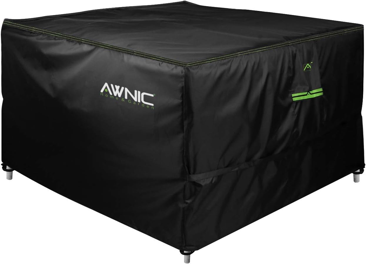 AWNIC Patio Furniture Set Covers – 49 x 49 x 28 Inch Outdoor Table Cover with Waterproof Fabric – Wind and UV Resistant Patio Table Covers Square