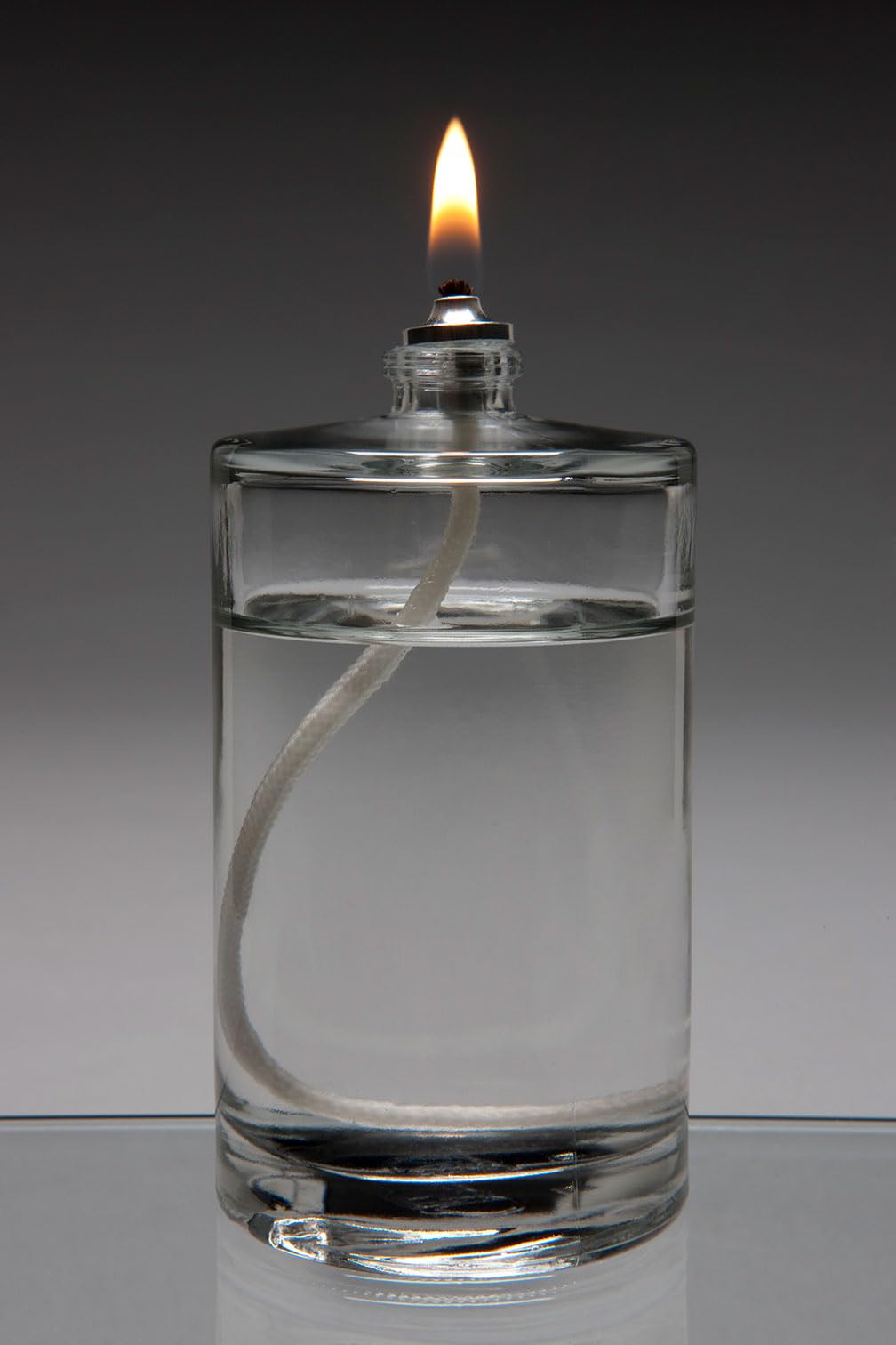 Lampada a olio in vetro 100 ml – Lampada a petrolio ricaricabile senza fuliggine – Illuminazione da tavolo per ristorante, bar e gastronomia – Elegante lampada a olio per soggiorno, giardino e