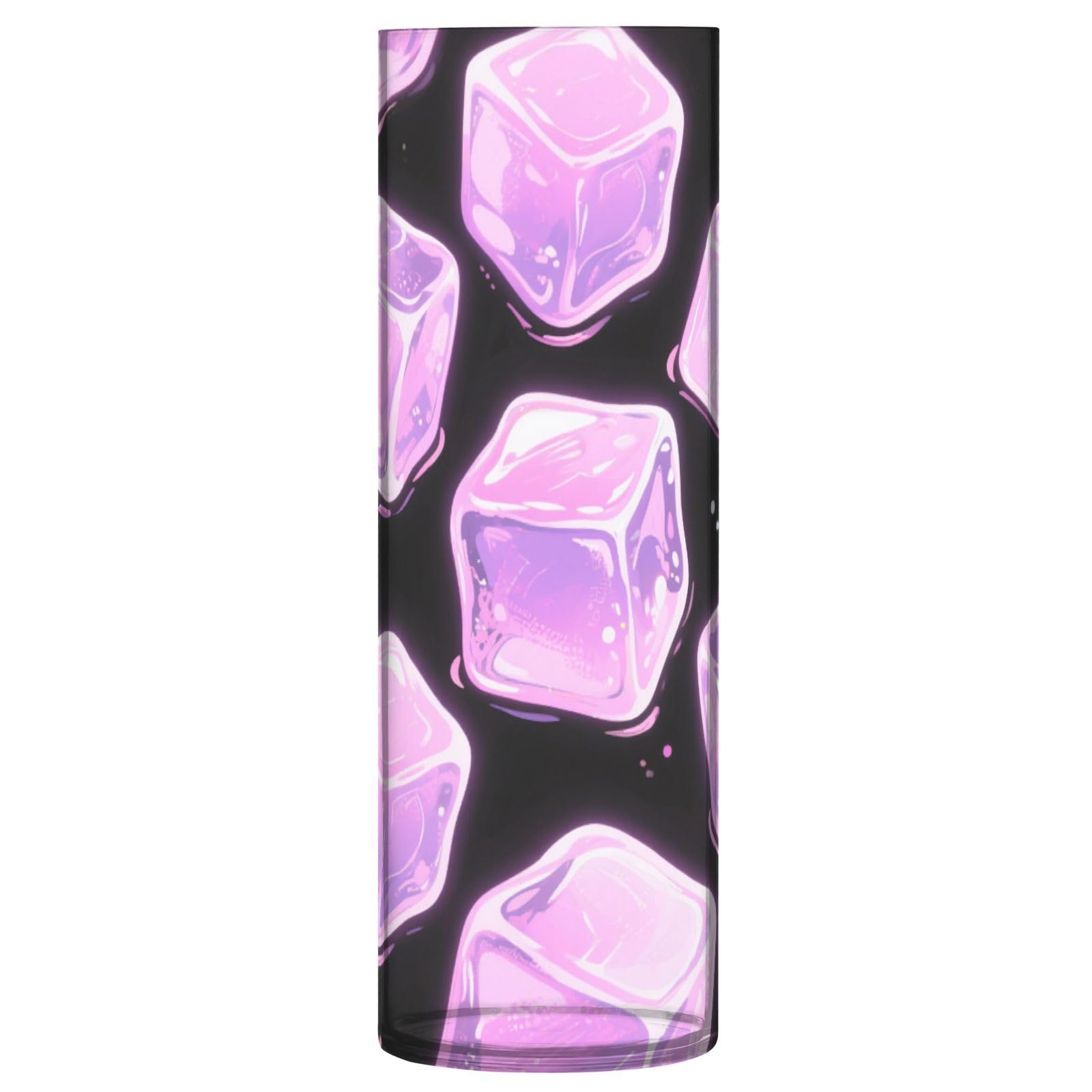 Vase à fleurs violet en plastique : grand vase décoratif stable 30cm