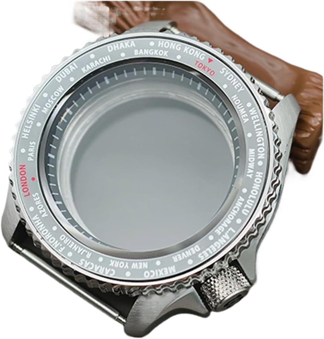 42mm SKX007 Watch Case with Sapphire Crystal Glass - Compatible with NH35 NH36 4R 6R 7S Movements, Waterproof, Stainless Steel, Transparent Back Cover