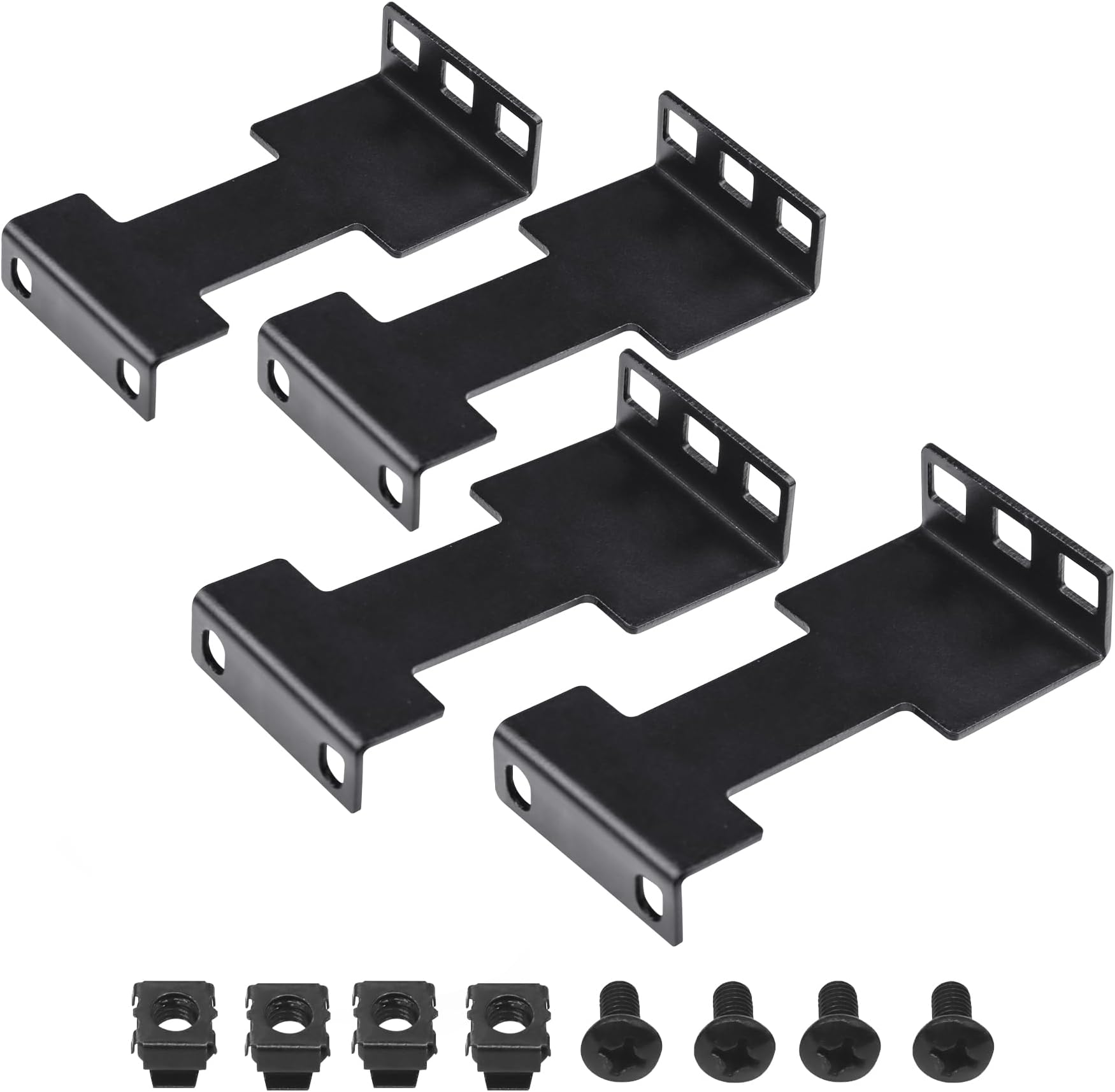 2 Pcs Server Rack Depth Extender, 1U Recessed Rack Extender Deep Mount Adapter Kit for Network Rack