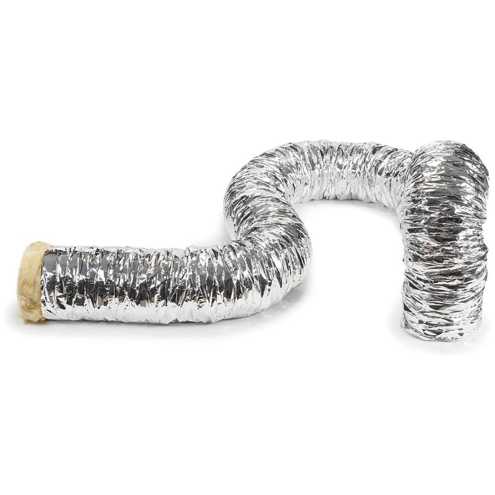 Bilake Tubo Flexible Aislado para Aire Acondicionado y climatización, 10 Metros conducto Aluminio Flexible Aislado calorifugado térmico