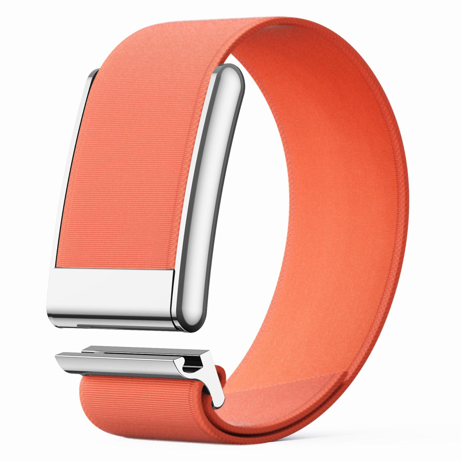 synwee Men Women Waterproof Knitted Wristband Compatible with Whoop 5.0 Band Strap, Lightweight Replacement Adjustable Breathable Sport Band with U-shaped Metal Frame for Whoop 5.0 (orange)