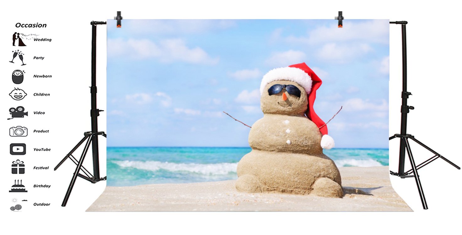 Leyiyi Toile de fond pour photographie de Noël 2,1 x 1,5 m Motif bonhomme de neige
