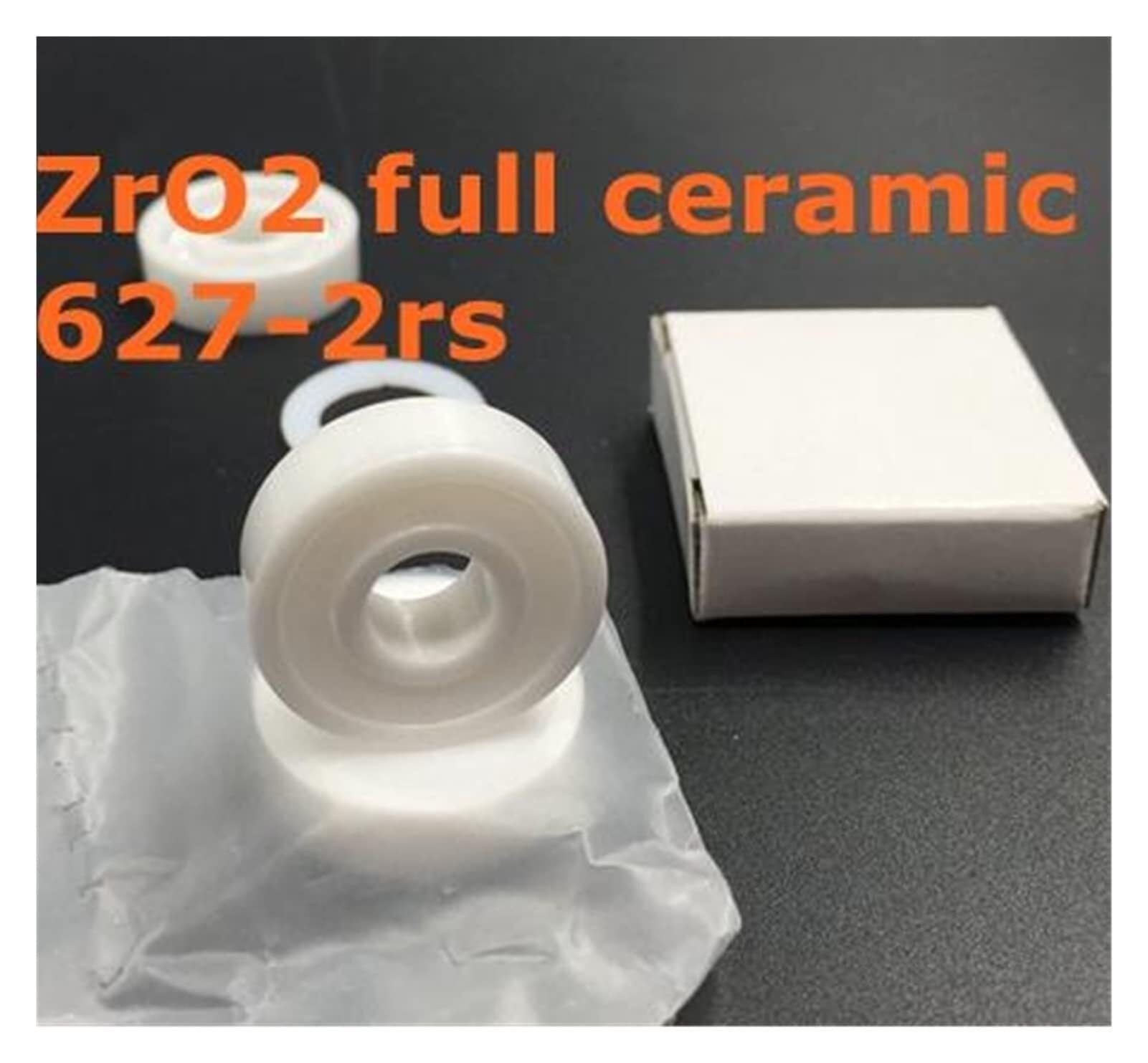 Abgedichtete Lager, 627 Vollkeramiklager Doppeldichtung ZrO2 Si3n4 Quad Skate Lager Abec-11 for Derby Roller Artistic Skating(1pc zro2 627)