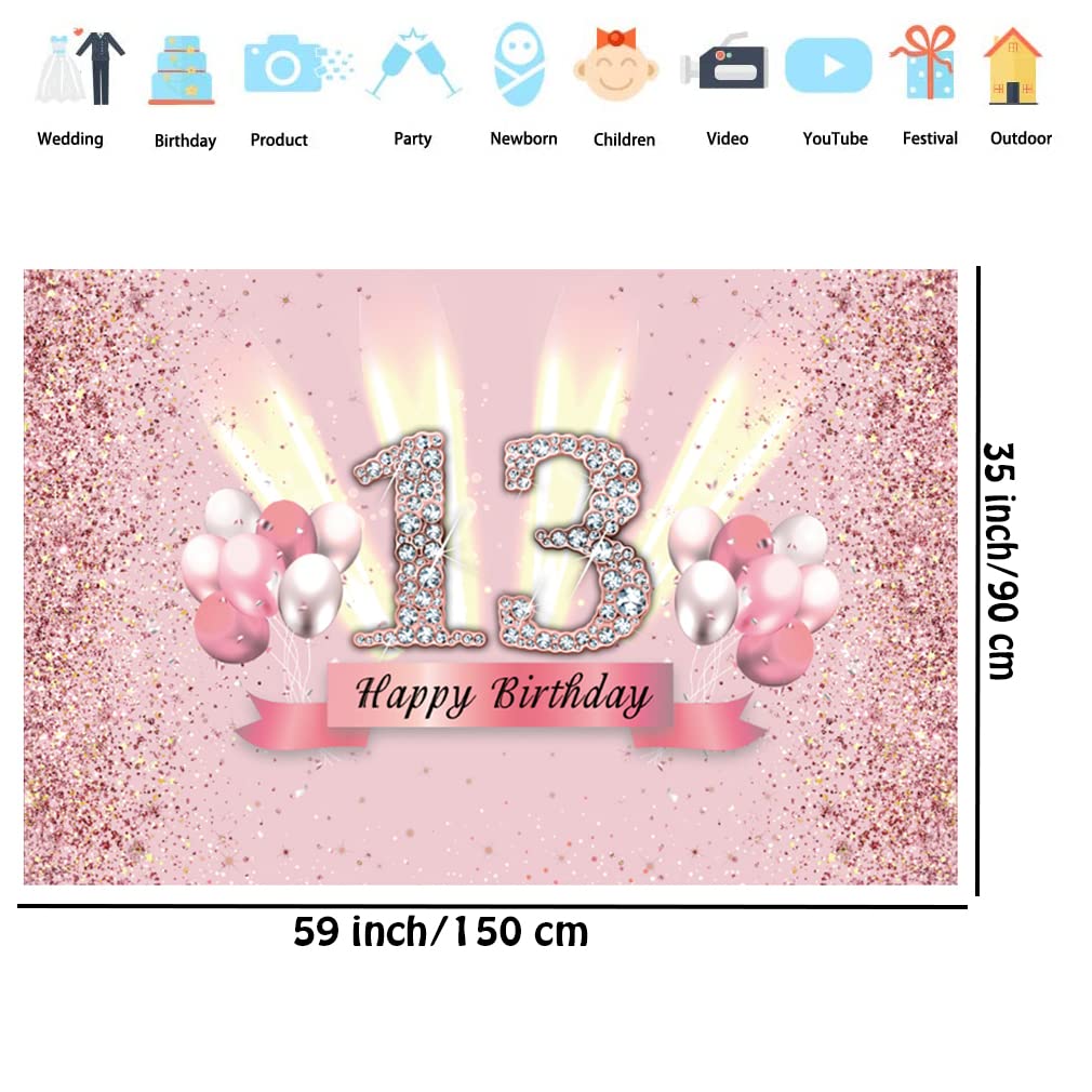 Decorazioni per il 13° compleanno di ragazzi e ragazze, striscione