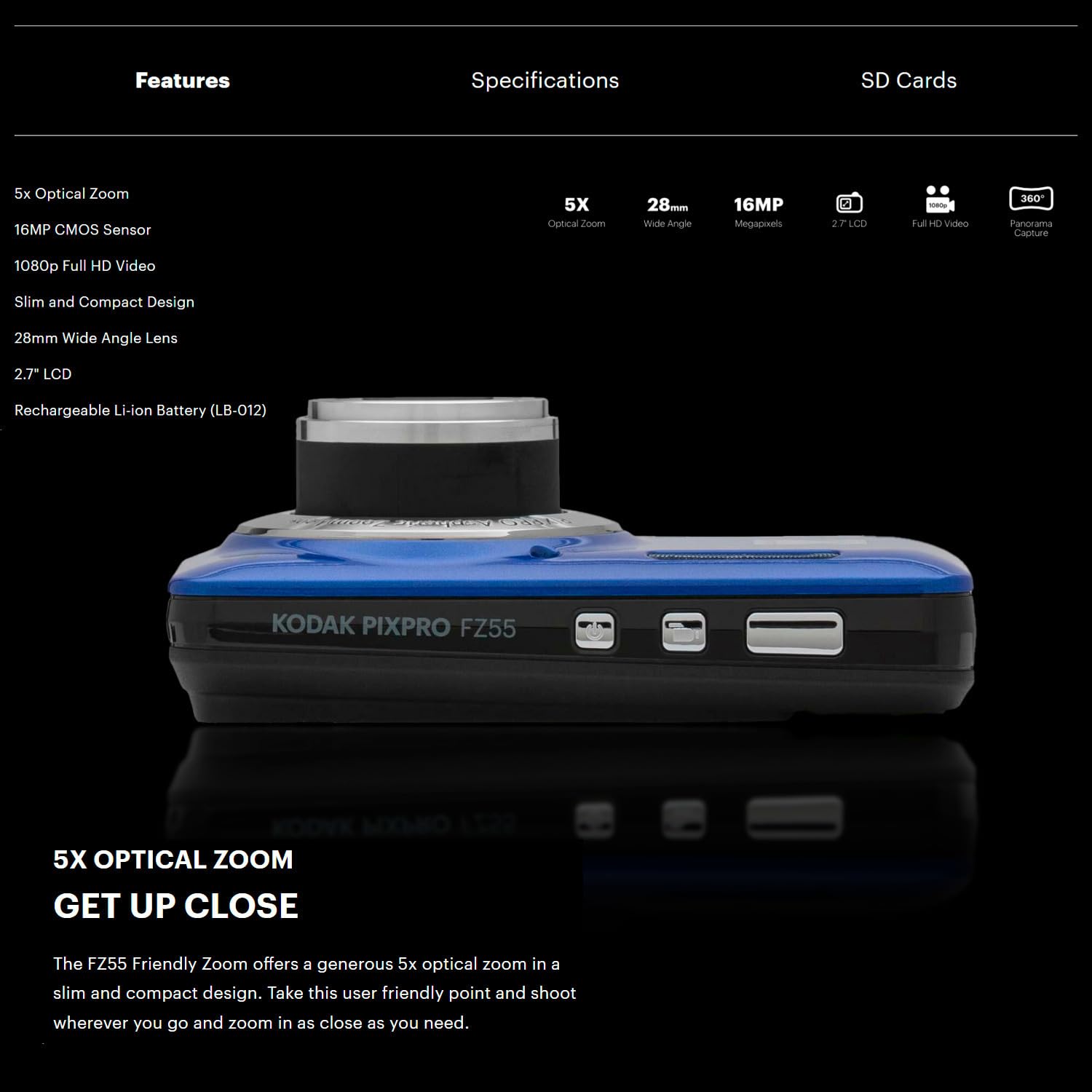 Amazon | Kodak PIXPRO Friendly Zoom FZ55 デジタルカメラ