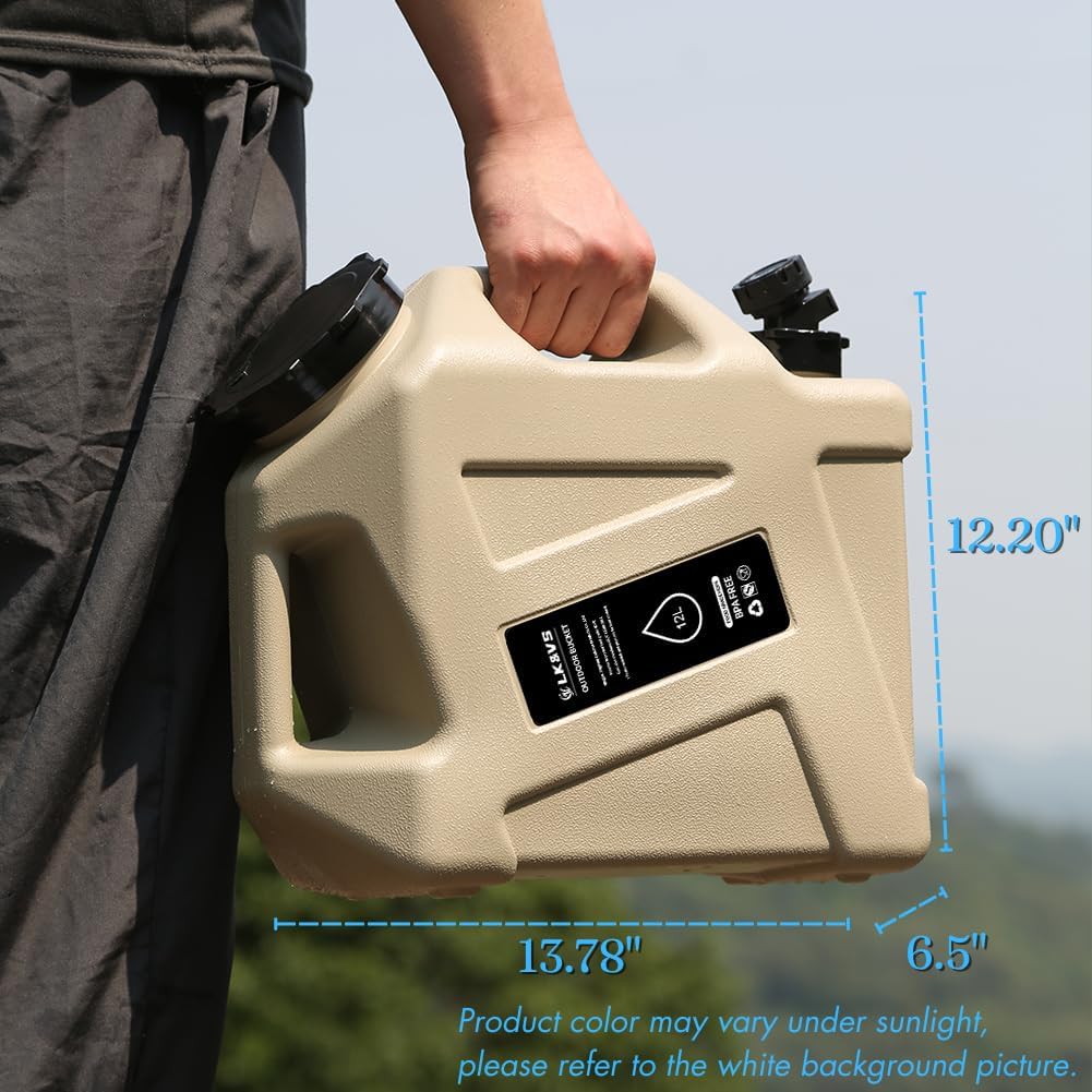 HiGropcore Water Container with Spigot - 2.6Gallon/3.2Gallon Water Jug Portable Camping Water Tank BPA Free - Emergency Water Storage for Camp Outdoor Hiking