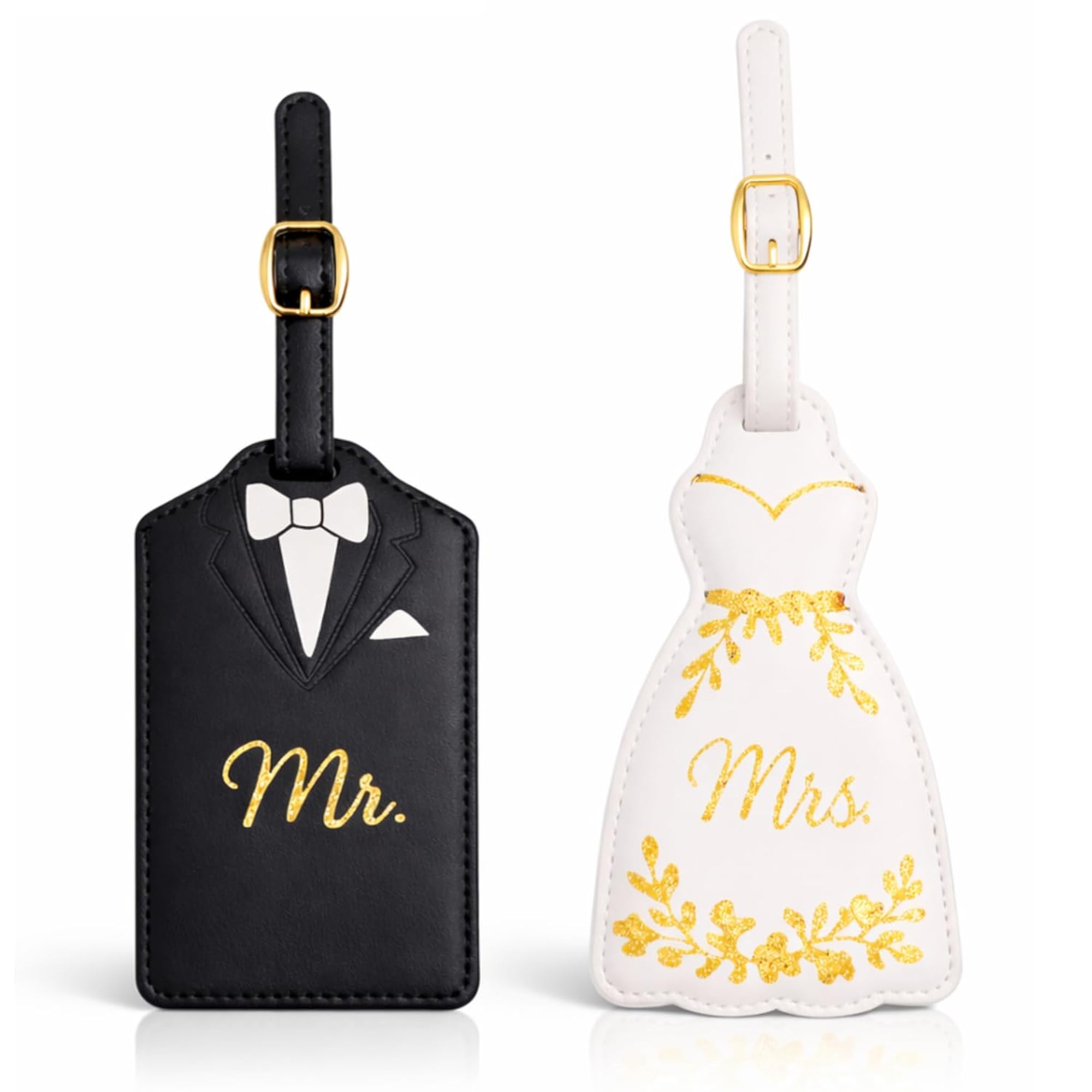 Couples Luggage Tags, Bride & Groom Wedding Suitcase Tags