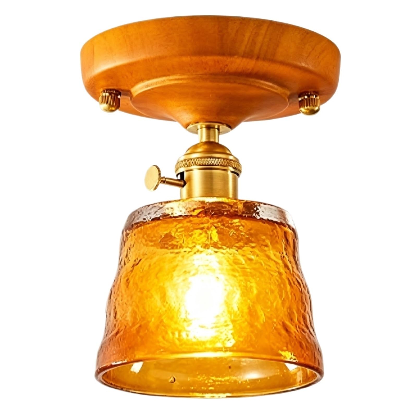 Industrial Flush Mount Fixture With Vintage Farmhouse Ceiling Lamp