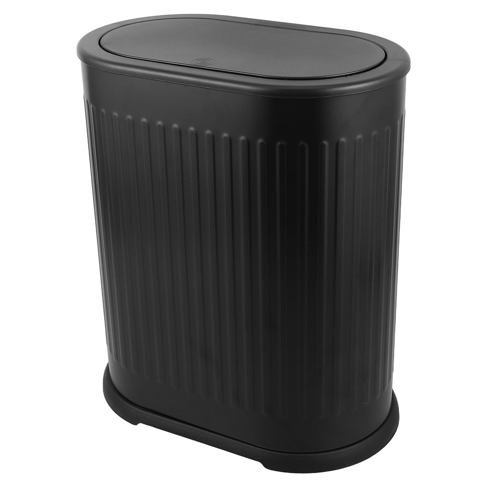 DOITOOL Bote de Basura Estrecho de Plástico con Tapa a Presión, 6 L, Negro, Cubo de Basura del Inodoro, para Baño y Uso Doméstico Diario