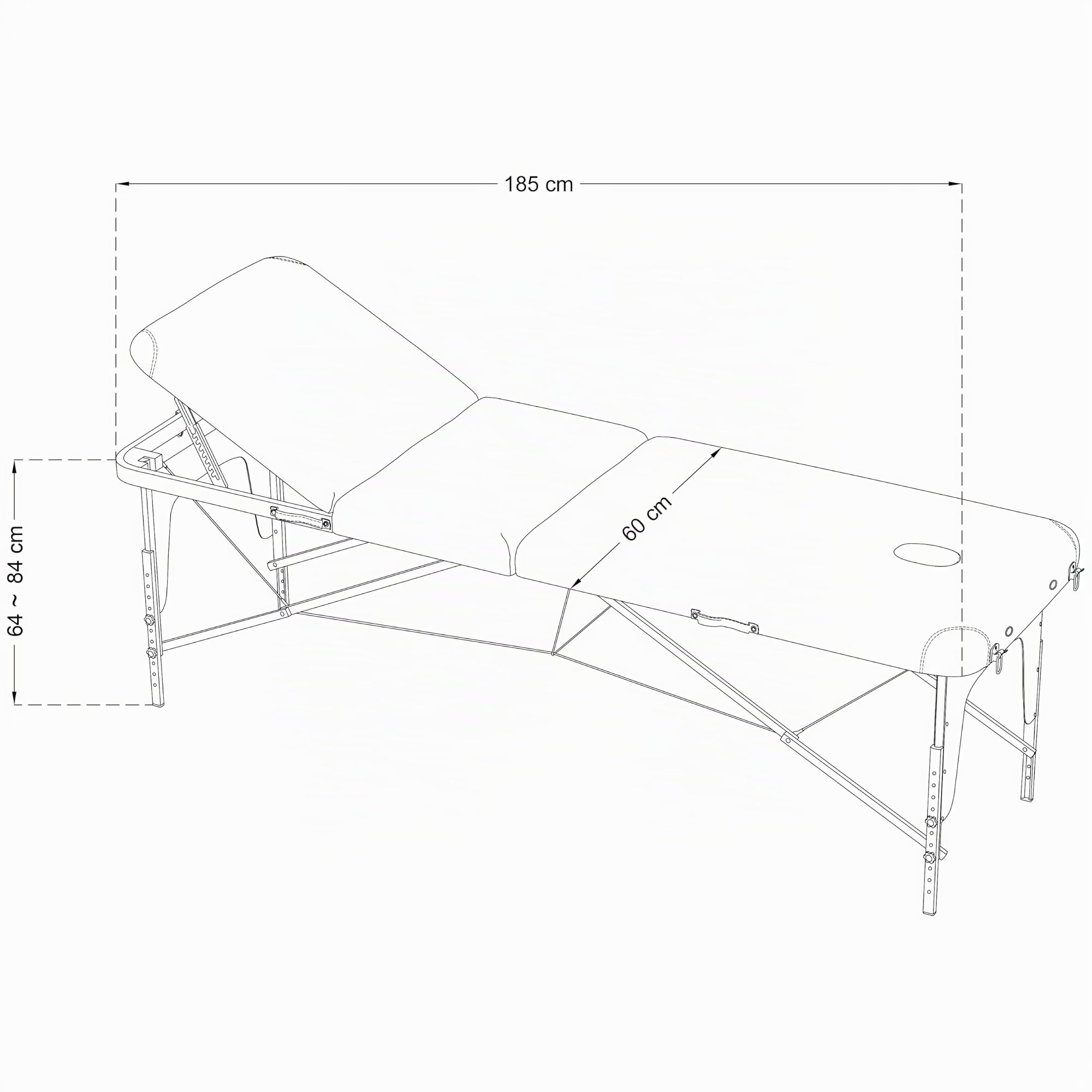 BELTOM® Camilla de Masaje Basic 3 Zonas portatil 185 x 60 cm. - Pesa Solo 14,3 kg. - Mesa Cama Banco Plegable Reiki Fsioterapeuta - Rosa