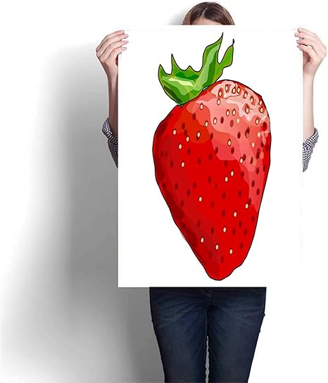 Amazon Co Jp 壁掛けアート いちご 果物 食品 ピンク 赤 食用 生 壁紙用 おしゃれ アートポスタ 40 60センチ ホーム キッチン