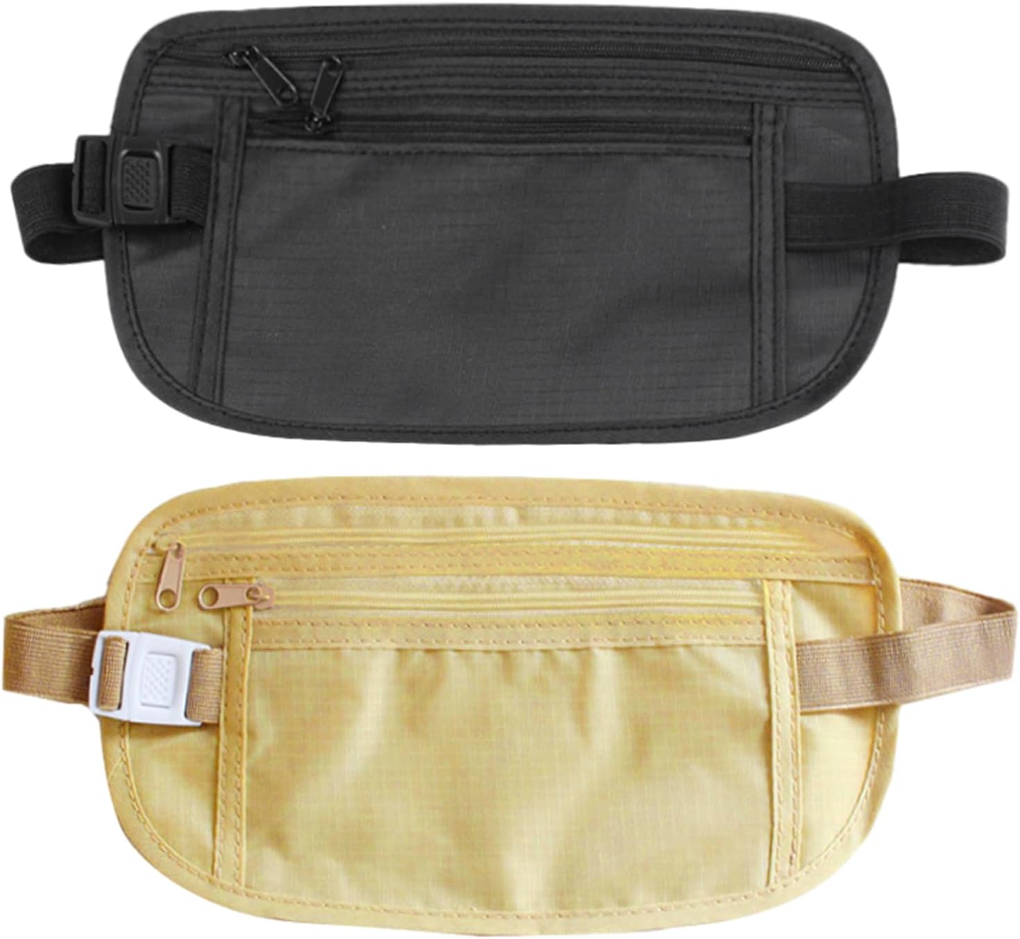 2PCS Bum Bag for Travel, AntiTheft Security Waist Bag Waterproof