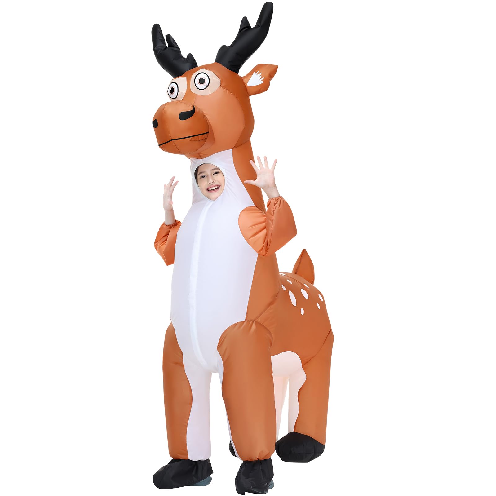 Inflatable Reindeer Costume for Adult, Christmas Deer Elk Costumes Men Women Moose Halloween Blow up Costumes Funny Fancy Dress Party Costumes (Kids)