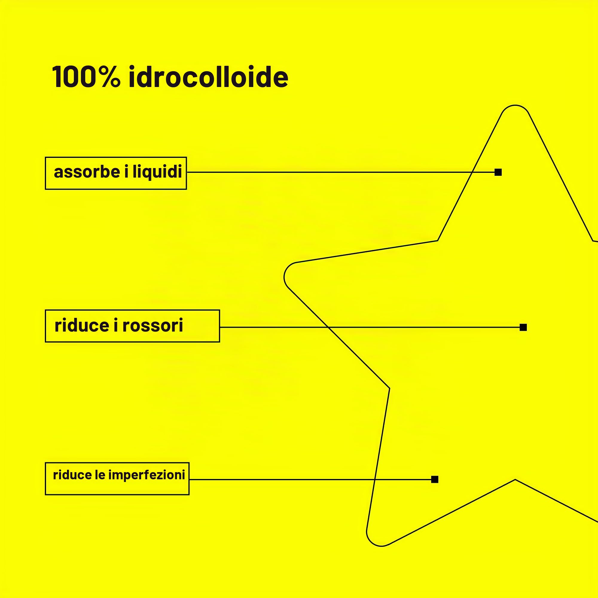 Starface Hydro-Stars Big Yellow, Cerotti per brufoli idrocolloidali, assorbono i fluidi e riducono l’infiammazione, a forma di simpatica stella, vegani e non testati sugli animali (32 pezzi)